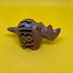 Vintage Carved Soapstone Rhinoceros